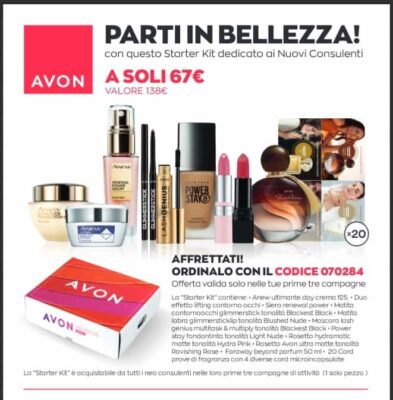 STARTER KIT AVON.PARTI IN BELLEZZA APRILE / MAGGIO/ GIUGNO 2023